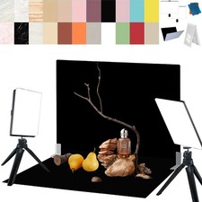 15PCS Black Velvet Flocked Product Photography Backdrops Board with 2PCS LED ...