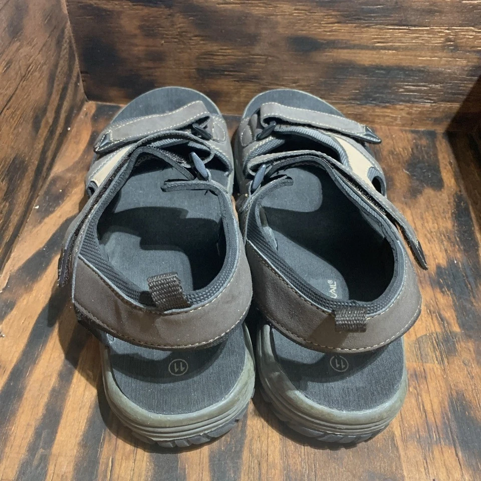 Sandálias sapatos Ozark Trail masculinas tamanho 11 esporte fluvial ao ar livre alça terreno marrom - Imagem 4 de 4