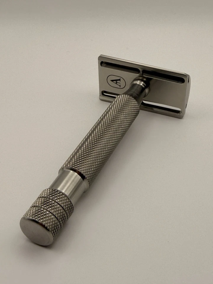Above The Tie S1 Slant Razor - Machined Finish Titanium - Image 3 of 4