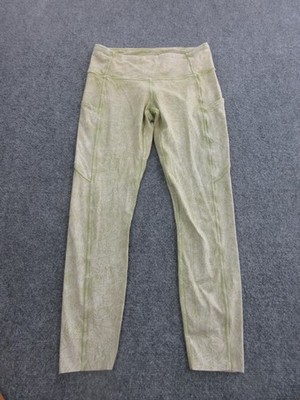 Lululemon Leggings Womens 4 Green High Rise Ankle Yoga Pockets Floral LW5CTRS