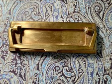 Large Vintage Solid Brass Letter Plate / Letterbox Flap – 200mm x 70mm – Registe