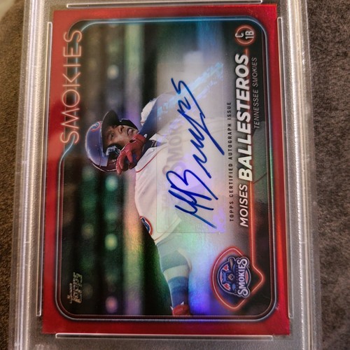 24 Topps Pro Debut Moises Ballesteros AUTO #PD-75 RED #'d /10 PSA10 ☢️ POP1 ☢️ - Picture 6 of 9