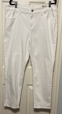 Chico's Alabaster Perfect Stretch Girlfriend Ankle Jeans Size 2 12/14, L NWT