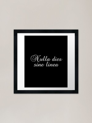 Nulla Dies Sine Linea - No Day With Framed Wall Art Poster Canvas Print Picture