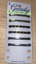 Lot of 6 Goody Stay Tight Barrettes Silver  brown striped 2018