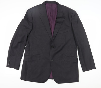 T.M. Lewin Herren Blazer grau Wolle Größe 44R formell