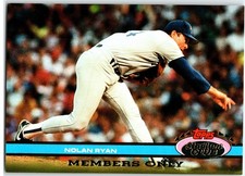 NNO Nolan Ryan - Texas Rangers 1991 Topps Stadium Club Members Only
