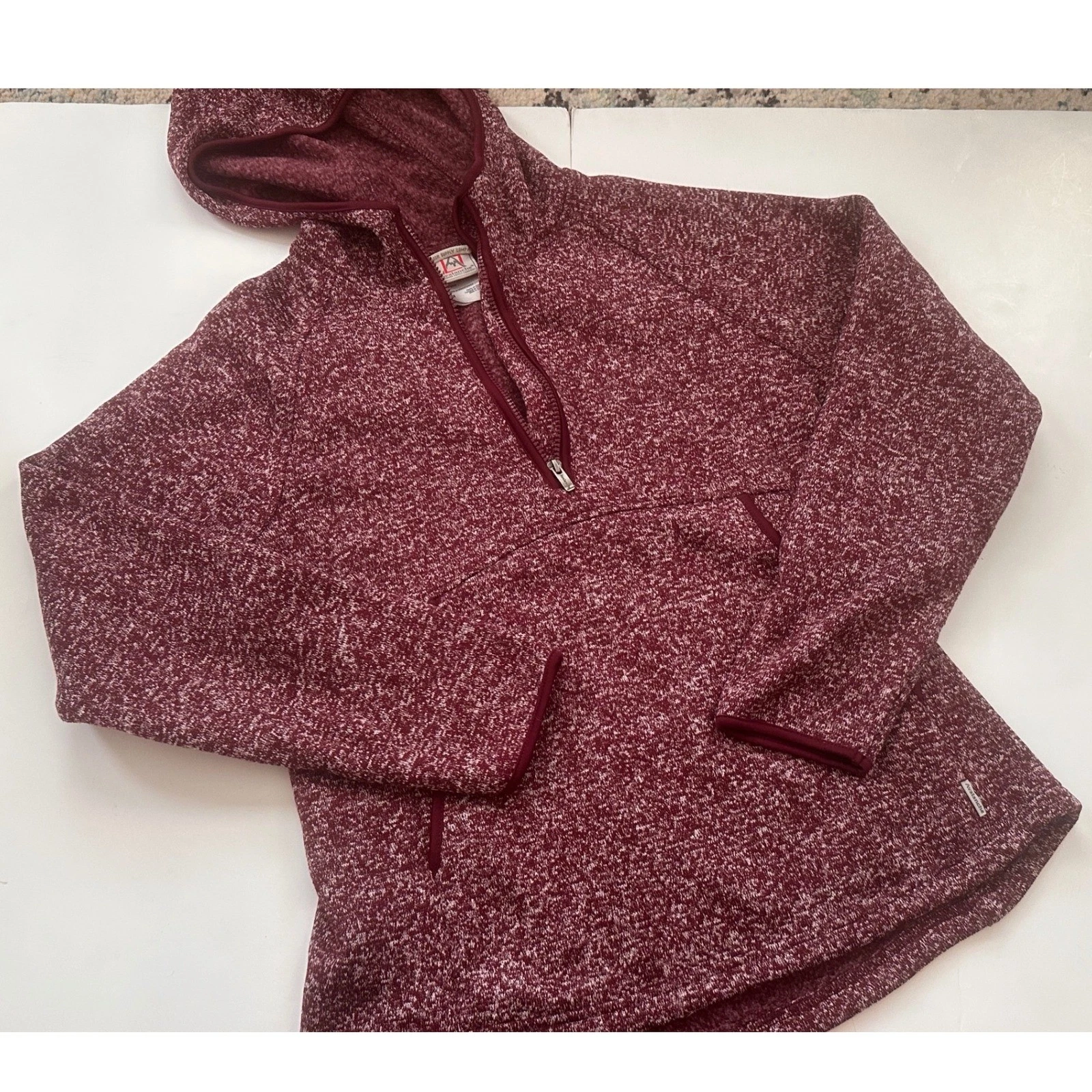Avalanche Outdoor Supply Co Womens Medium Burgundy Marled Fleece Quarter Zip