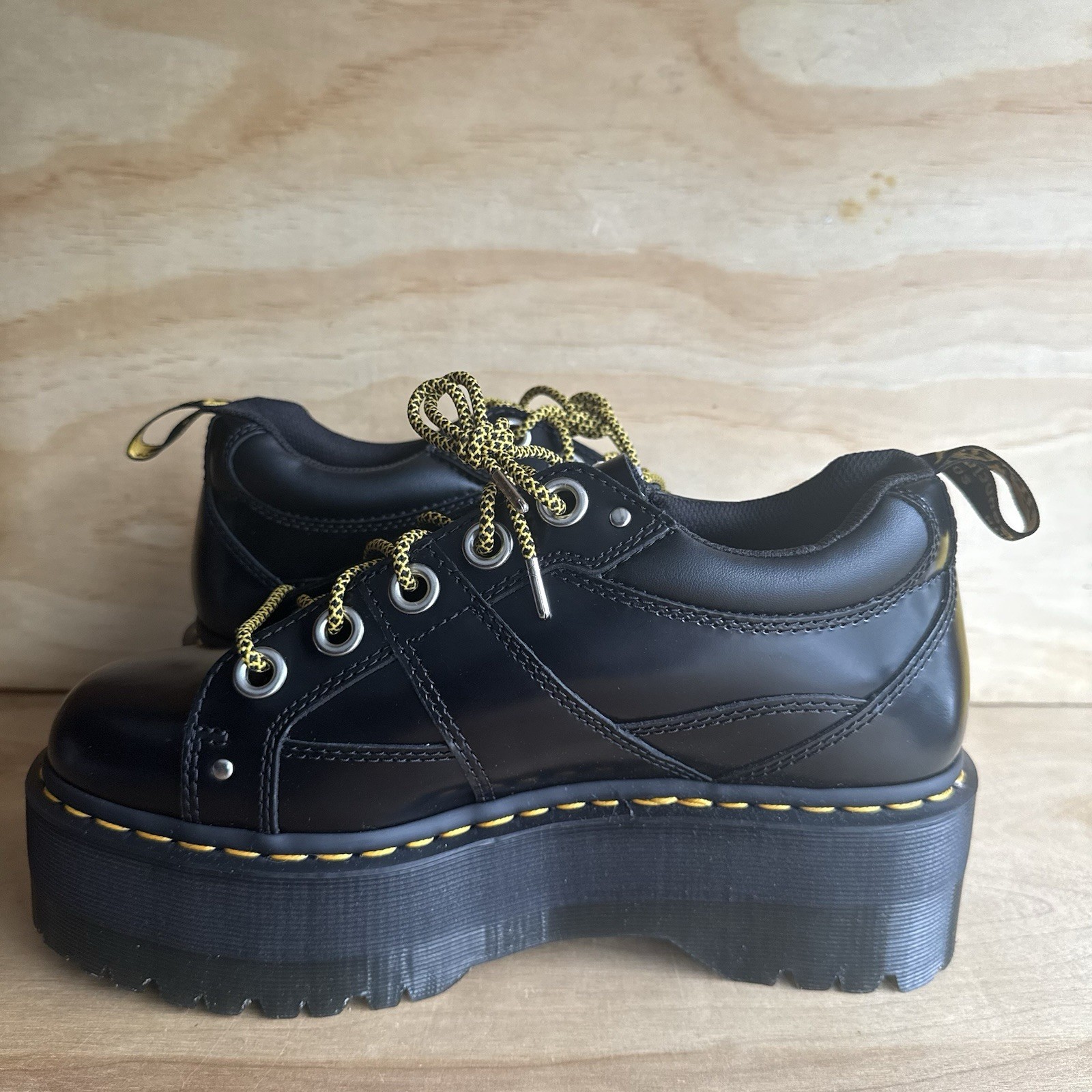 NEW Dr Martens 5I Quad Max Womens Size 10 Platform Derby Oxfords Leather Black