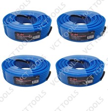 1/4" x 100 FT Blue Braided Iron Flex Air Hose 200 PSI 1/4" NPT Swivel End 4-pack