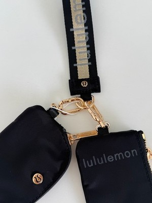 Lululemon Dual Pouch Wristlet Keychain Black