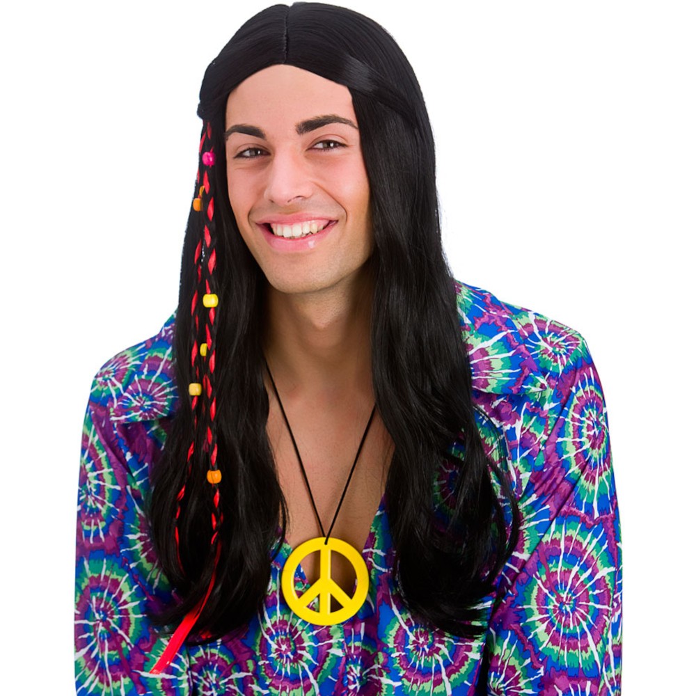 Wicked Costumes Black Cool Hippie Wig