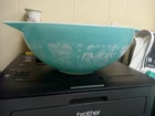 Vintage Pyrex Amish Butterprint Turquoise #444 Cinderella Mixing Bowl