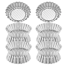20pcs Egg Tart Molds: Stainless Steel Mini Tart Tin Pans Pie Tartlet Cupcake