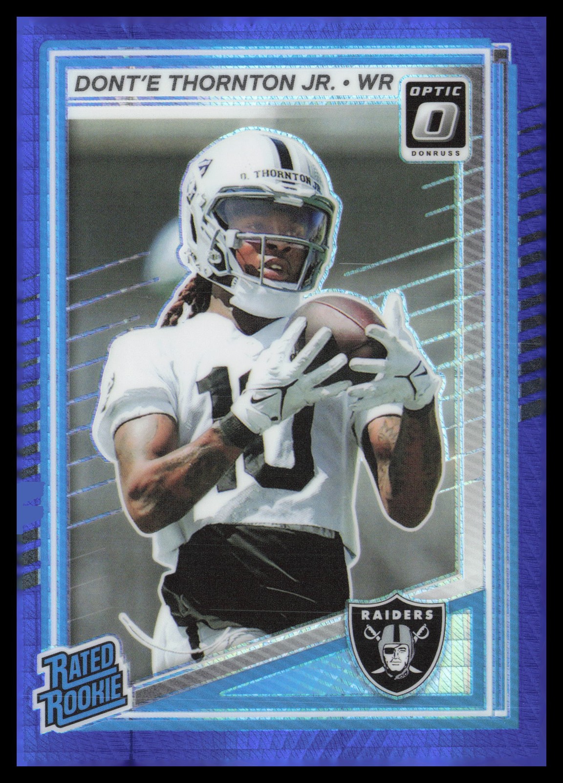 2025 Donruss Optic #279 Dont'e Thornton Jr. Las Vegas Raiders Blue Scope