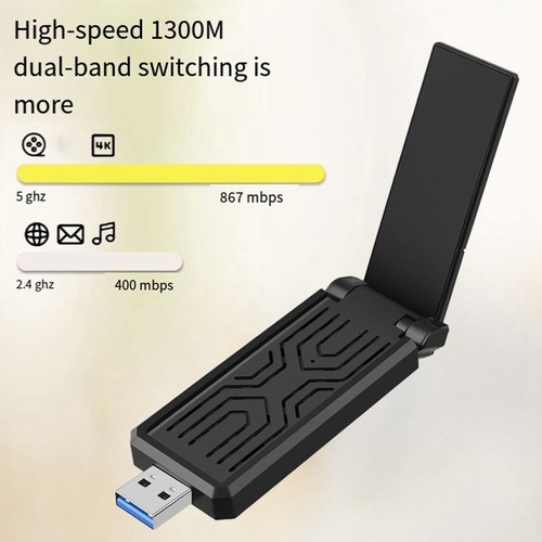 Adaptateur WiFi USB3.0 1300Mbps Dual Band 2.4G 5Ghz Adaptateur Sans Fil Ant7100 - Photo 6/8