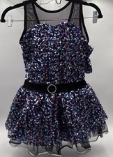 Dance Costume Black A Wish Come True LC 24062Y Jazz Tap Musical Theater Sequin