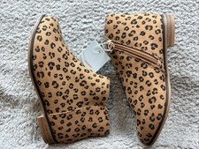 Cat  Jack Girl's Size 13 Opal Zipper Booties Brown Animal Print