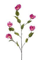 Artplants KüNstlicher Zweig Hibiskus Kilfon Mit BlüTen, Lila, 115Cm