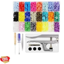 KAM Snaps Buttons + Snap Pliers, Starter Fasteners Kit, 384 Sets 24-Colors, S...