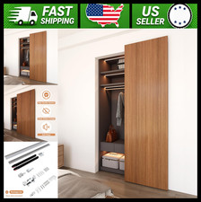 JUBEST Concealed Barn Door Hardware Kit Soft Close Wall Mounted Sliding Track