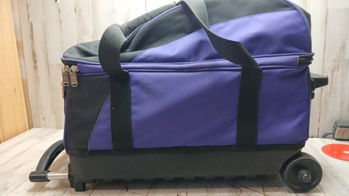 KR Strikeforce Cruiser Smooth Blue/ Black 2 Ball Double Roller Bowling Bag - Picture 7 of 10