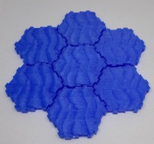 Custom 7 Water Wave Tiles 3d Printed For Heroscape Blue