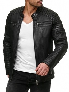 Redbridge Herren Jacke Kunst- Lederjacke Schwarz Bikerjacke Übergangsjacke Air