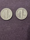 TWO (2)  1942 P Mercury Dimes 10c - 90% Silver — photo 2