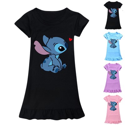 Stitch Kleidung Kinder Mädchen Shirtkleid Nachtwäsche Nachthemd Schlafanzug