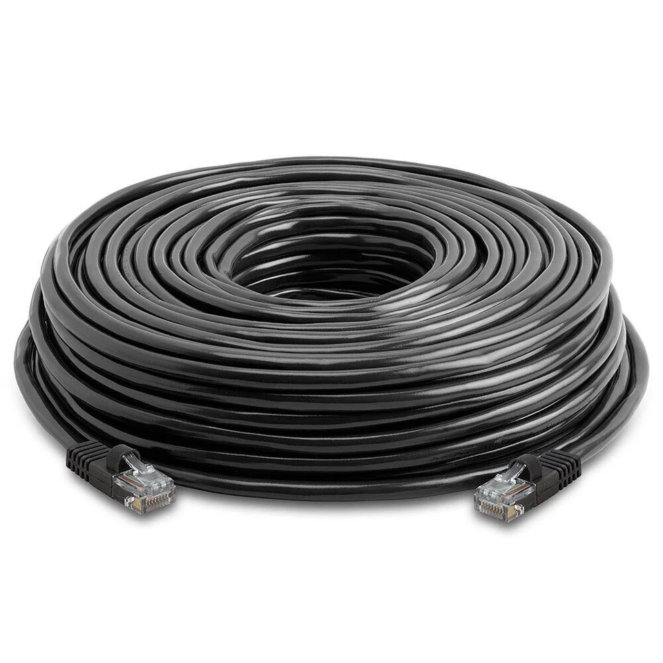 150FT Cat5e Ethernet Patch Cord Black LAN Internet Cat 5e Cable RJ45 Router Cord - Image 2 of 3