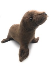 Plush Toy Stuffed Animal Fabric Animal Seal Brown Sitting Seal 20 cm