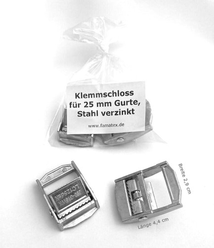 Klemmschloss für 25 mm Gurte Stahl verzinkt 2 Stück - Bild 2 von 2
