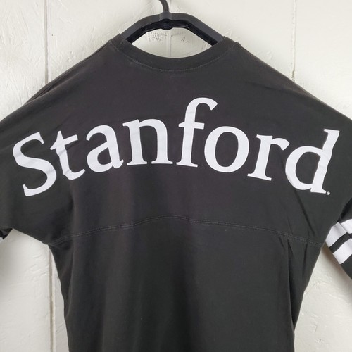 Stanford Shirt Womens Small Black Crew Neck Long Sleeve Graphic Jersey Stretch - Picture 15 of 20
