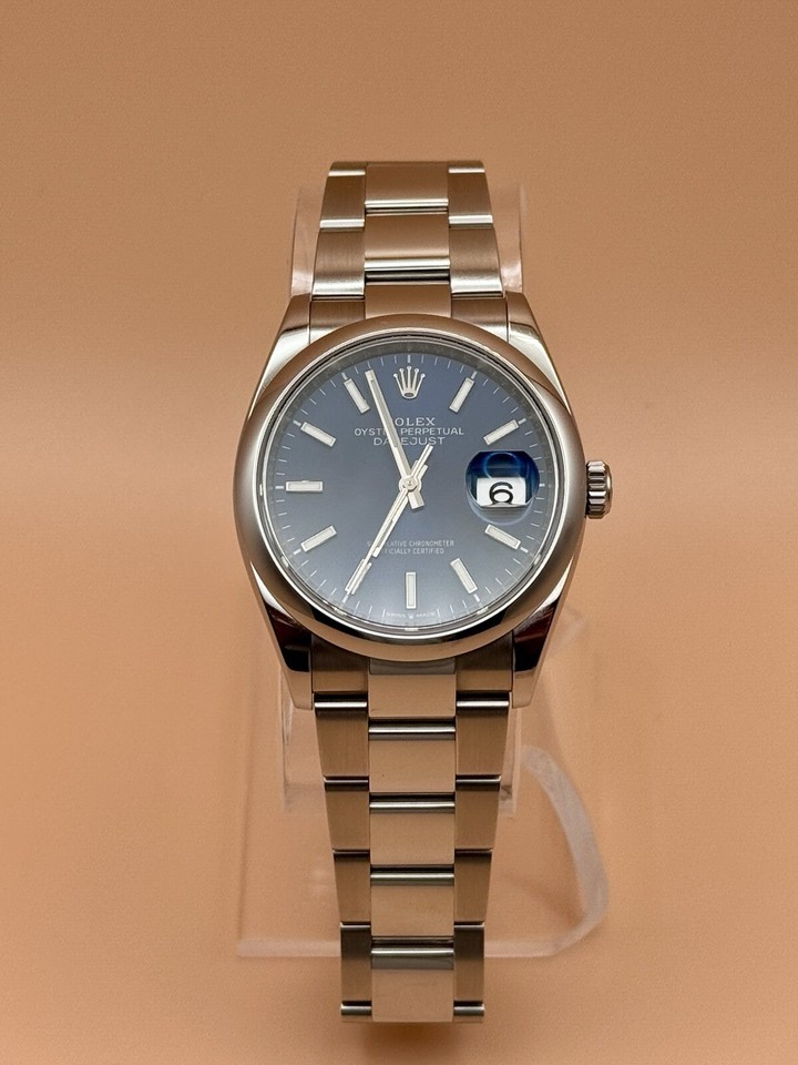 Rolex Datejust 126200 Bright Blue Dial w/ Box & Papers eBay