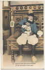 Postcard France Bretagne Brittany folk costume lit-clos peasant pottery jug bed
