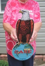 16" Case Farmall Tractor Implements Eagle On Globe Embossed Metal Sign