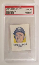 1971 Topps Tattoos PSA 8 Bud Harrelson NM-MT