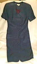 Ann Taylor Studio Navy Blue Button up Dress Size 2