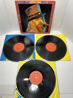 Leon Russell Leon Live LP Vinyl Record Set 3 LP's Tri Gatefold Play Tested 1973