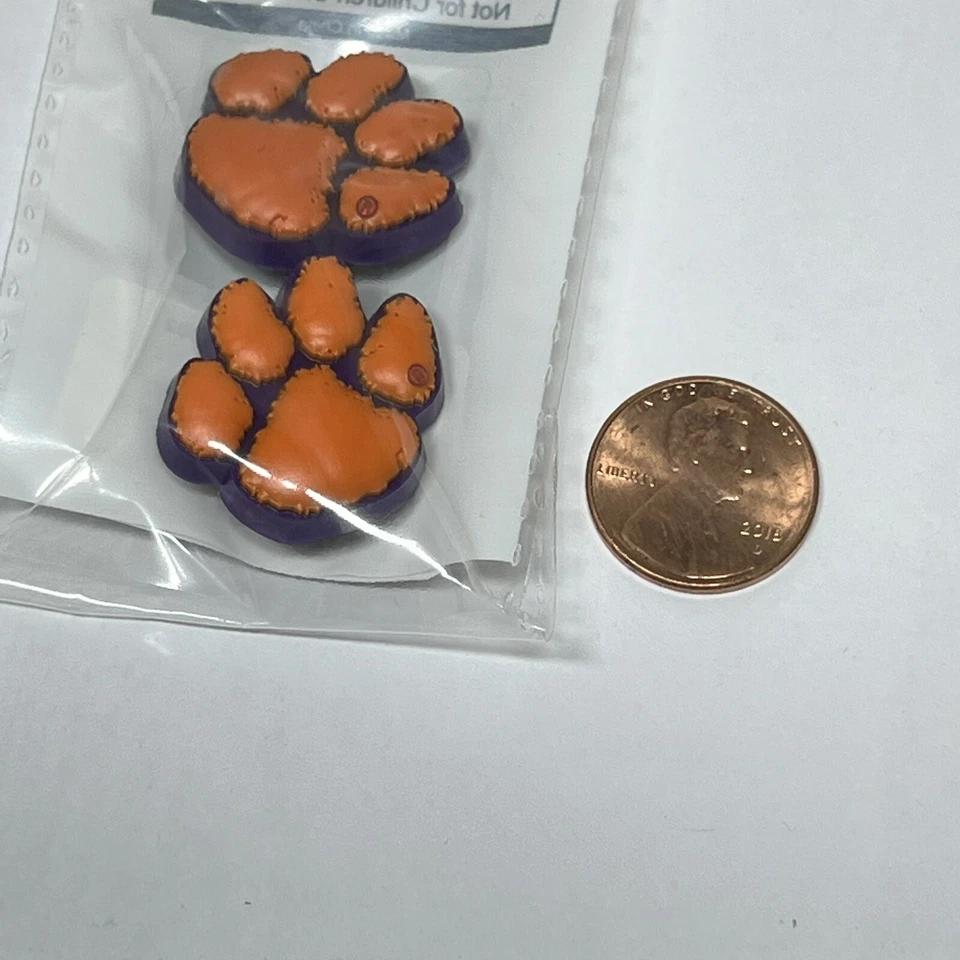 Dijes para zapatos CROCS Jibbitz Clemson Tigers - Paquete de 2 con licencia oficial de la NCAA - NUEVO Foto 4 de 4