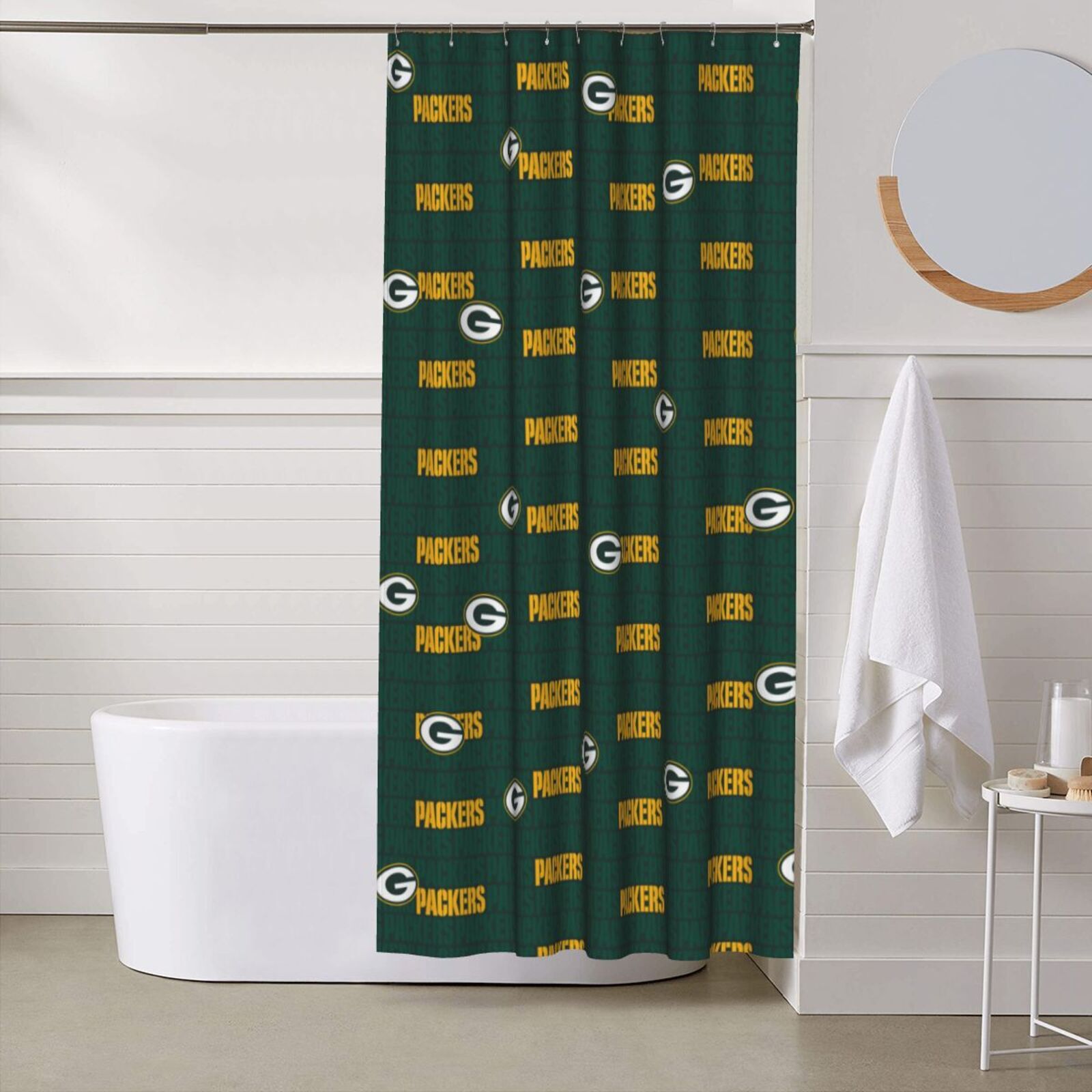 Green Bay Packers Shower Curtain Waterproof Shower Curtain 60x72in，With
