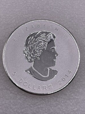 2014 1 oz Silver Canadian Maple Leaf Horse Privy Reverse Proof