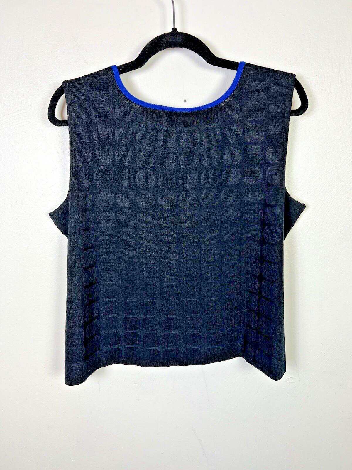 MING WANG Black Square Geometric Pattern Stretch … - image 3