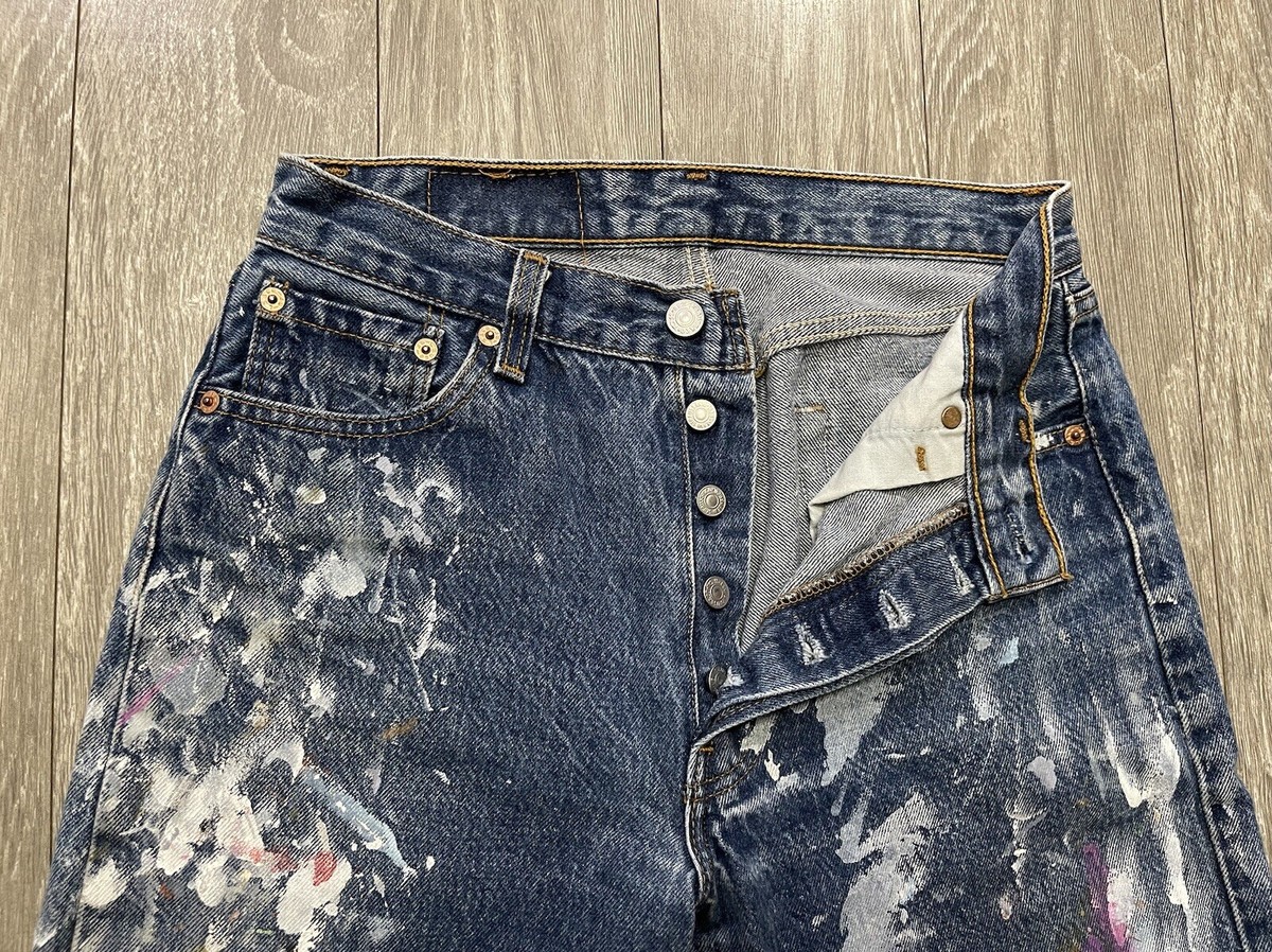 VTG Levi's 501 Jeans USA Dark Wash Size Actually W30 L34 Hem