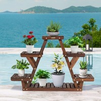 Pflanzenregal Mit 6 Ablagen Blumentreppe Aus Holz Pflanzentreppe BlumenstäNder