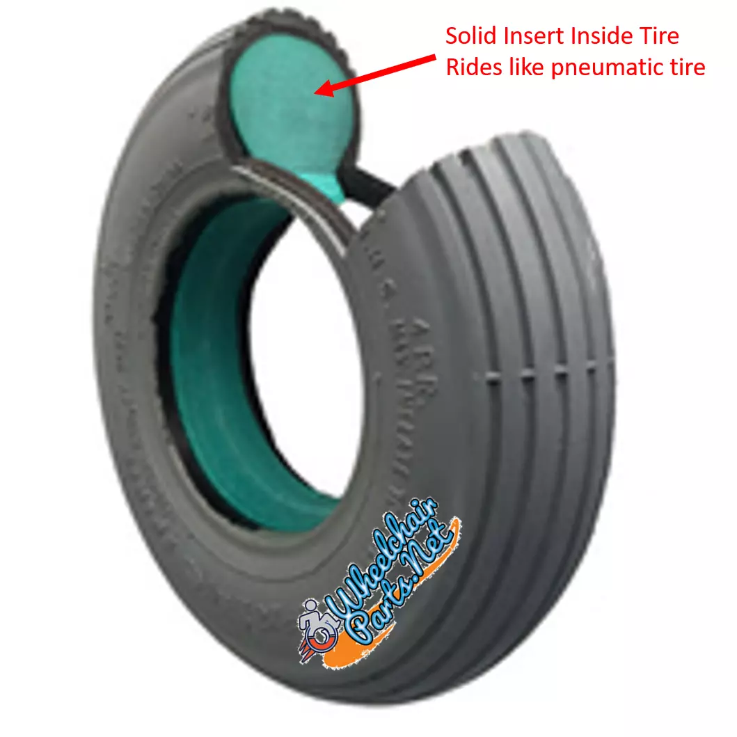 8x2 (200x50) Foam Fill Tire For Wheelchairs. Tire Fits on 2 piece Rims