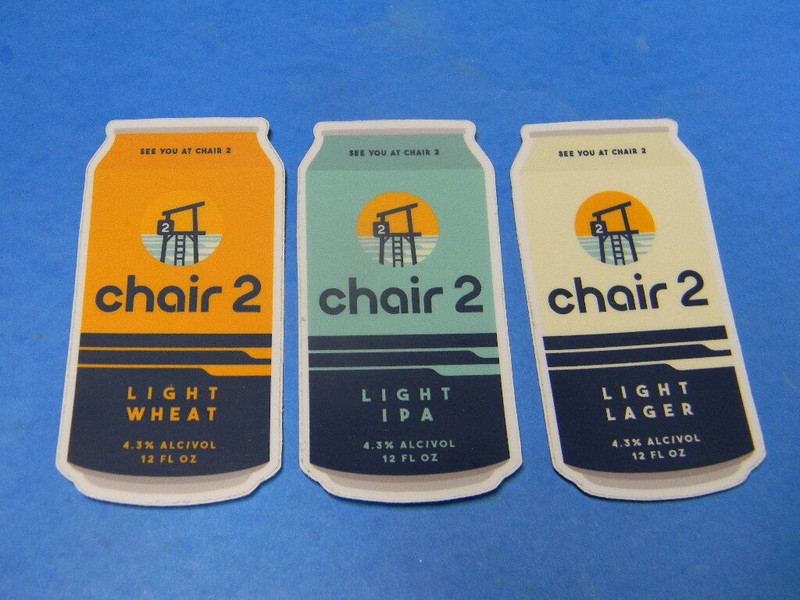 3 NEW CHAIR 2 BEER CAN STICKERS SONS OF LIBERTY PAWTUCKET RI. LIFEGUARD BEACH