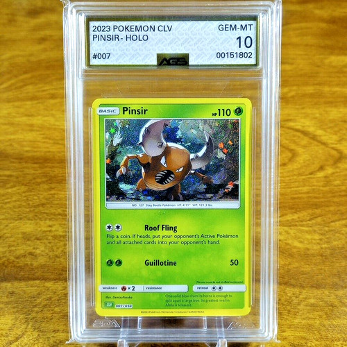 Pokemon Trading Card Game Classic Pinsir Holo CLV 007/034 AGS Gem-MT 10 2023