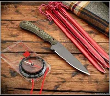 RMJ Tactical Knife Sparrow Nitro-V Tungsten Finish Dirty Olive G10 Kydex Sheath